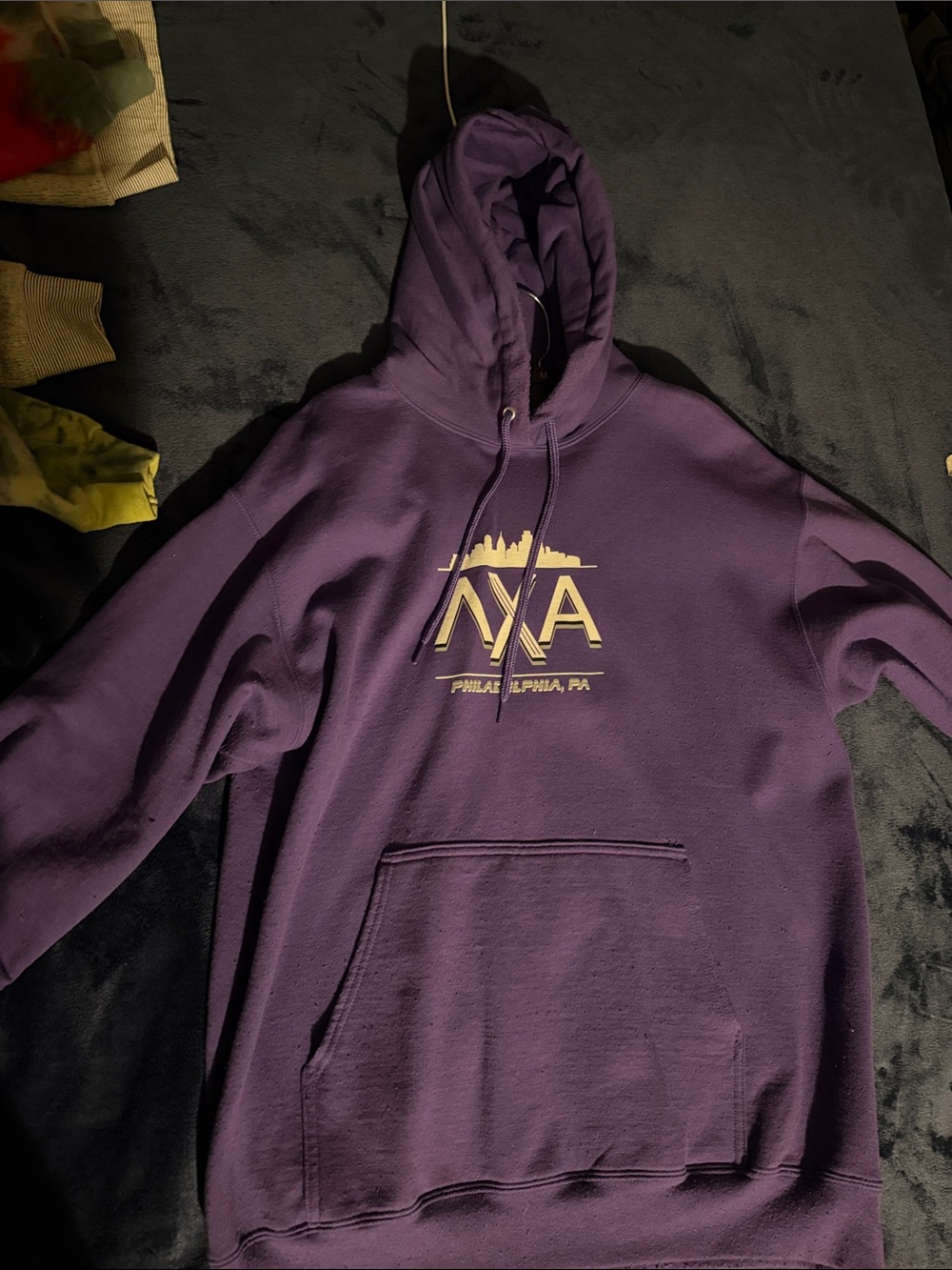 Philadelphia Skyline Logo Purple Hoodie - Men